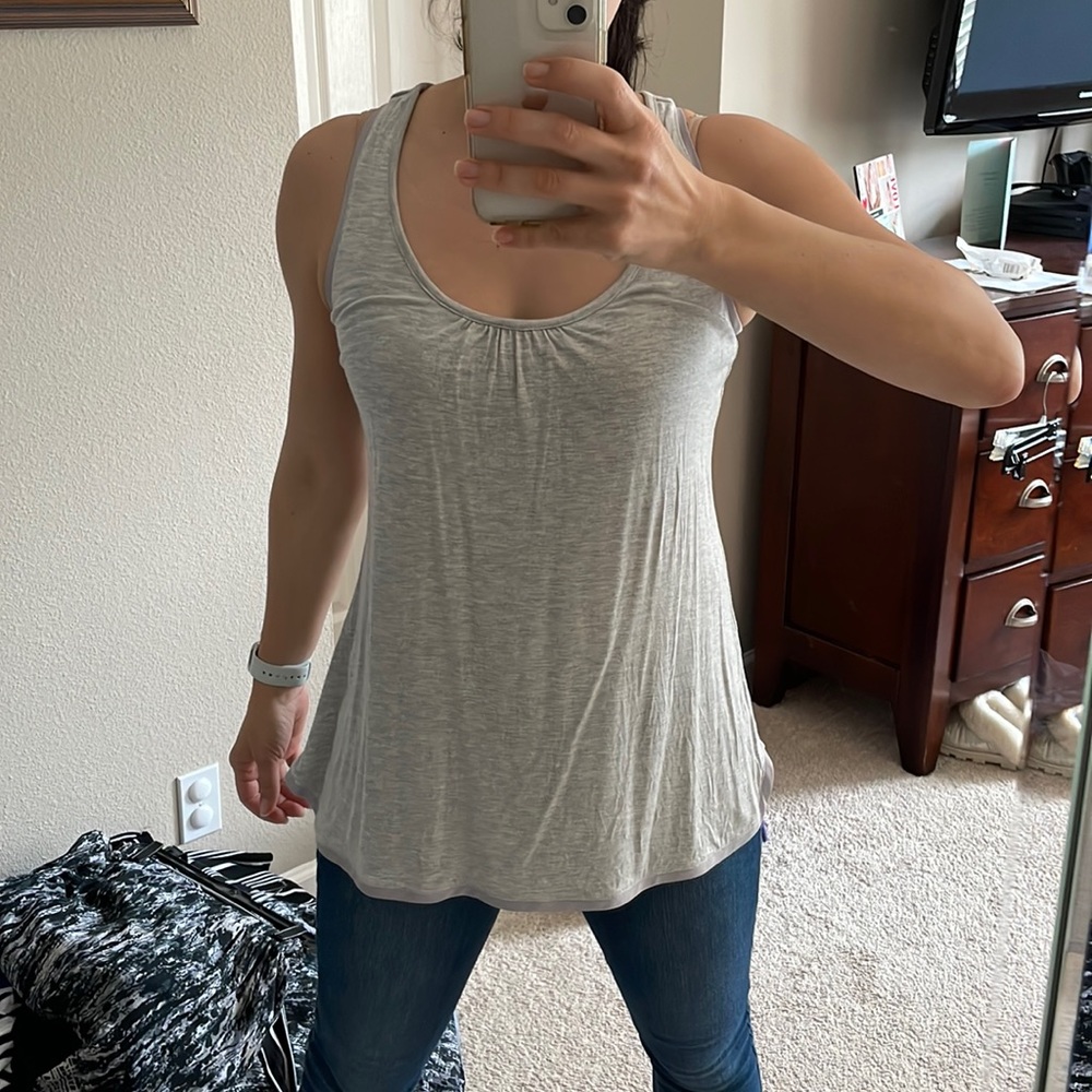 A Pea In The Pod, Gray Racer Back Maternity Tank. Size S.